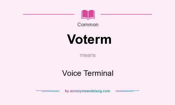 What does Voterm mean? It stands for Voice Terminal