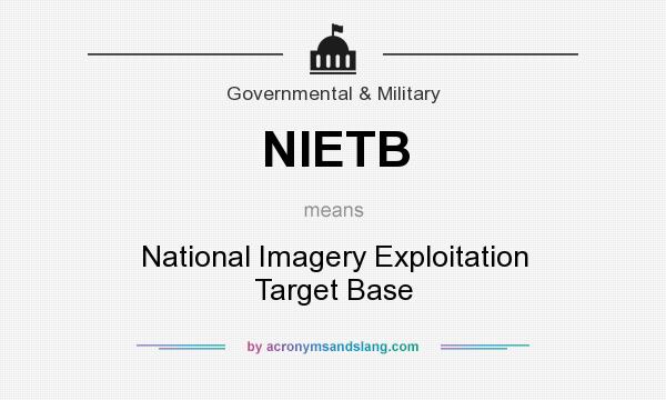 What does NIETB mean? It stands for National Imagery Exploitation Target Base