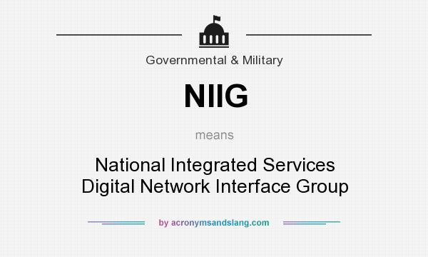 What does NIIG mean? It stands for National Integrated Services Digital Network Interface Group