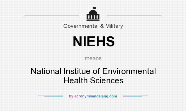 What does NIEHS mean? It stands for National Institue of Environmental Health Sciences