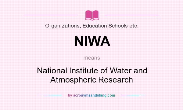 What does NIWA mean? It stands for National Institute of Water and Atmospheric Research