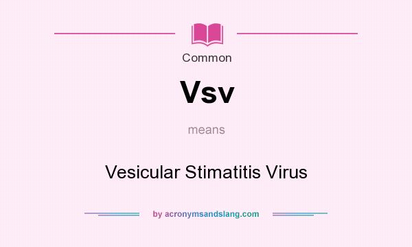 What does Vsv mean? It stands for Vesicular Stimatitis Virus