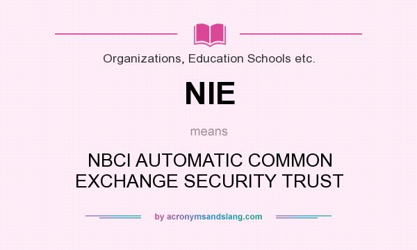 What does NIE mean? It stands for NBCI AUTOMATIC COMMON EXCHANGE SECURITY TRUST