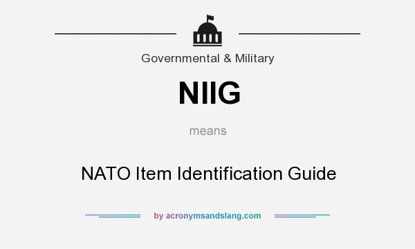 What does NIIG mean? It stands for NATO Item Identification Guide