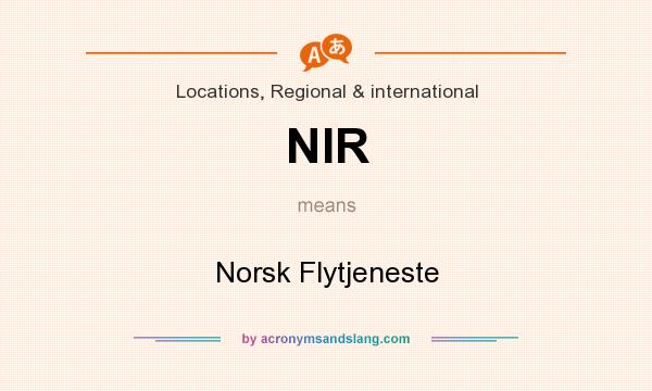 What does NIR mean? It stands for Norsk Flytjeneste