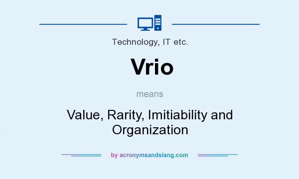 What does Vrio mean? It stands for Value, Rarity, Imitiability and Organization