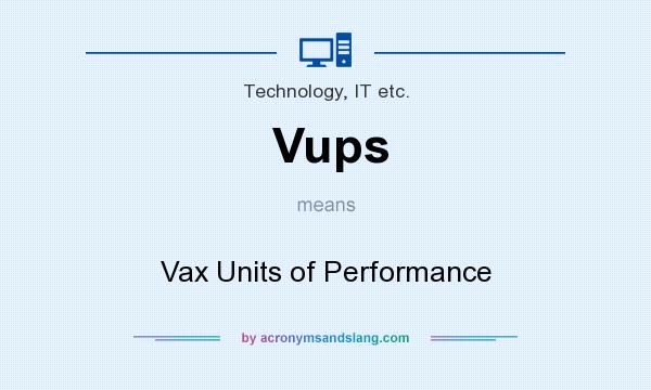 What does Vups mean? It stands for Vax Units of Performance