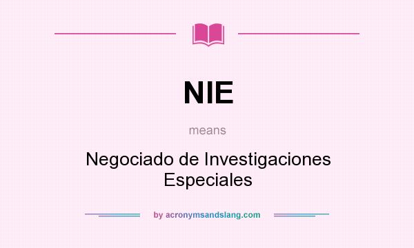 What does NIE mean? It stands for Negociado de Investigaciones Especiales