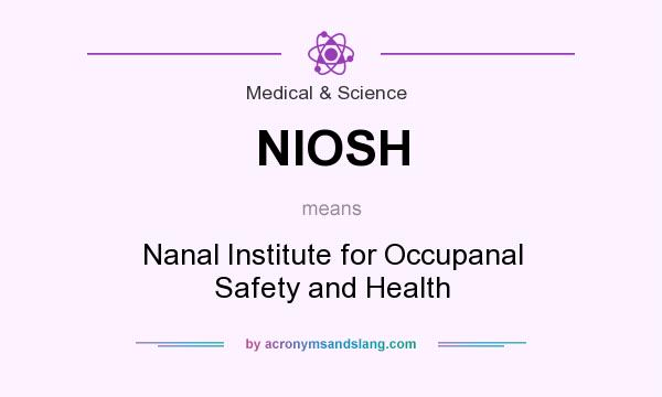What does NIOSH mean? It stands for Nanal Institute for Occupanal Safety and Health
