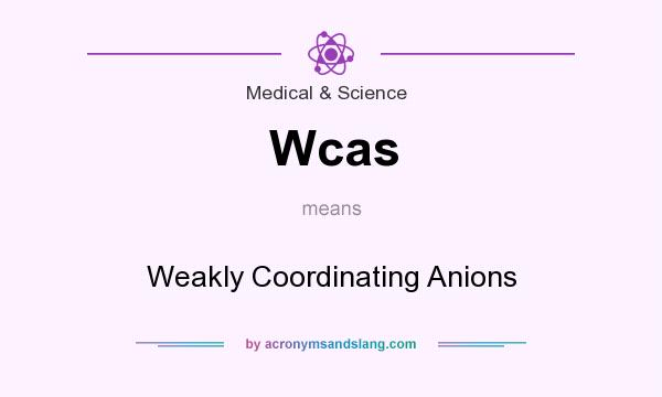 What does Wcas mean? It stands for Weakly Coordinating Anions