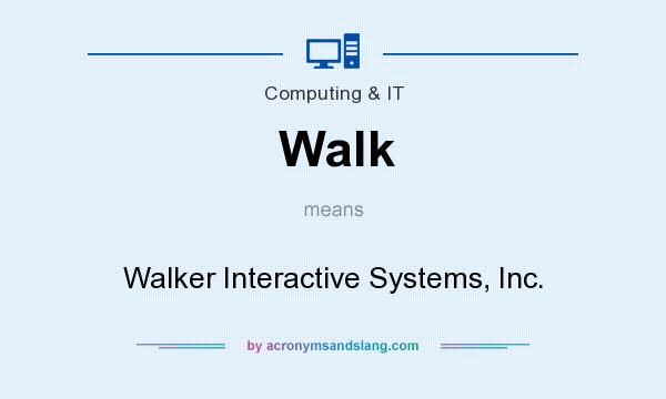 What does Walk mean? It stands for Walker Interactive Systems, Inc.