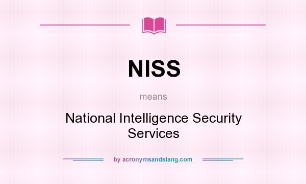 What does NISS mean? It stands for National Intelligence Security Services