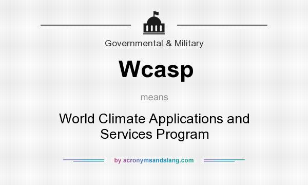 What does Wcasp mean? It stands for World Climate Applications and Services Program
