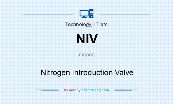 What does NIV mean? It stands for Nitrogen Introduction Valve