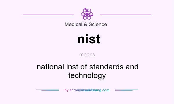 What does nist mean? It stands for national inst of standards and technology