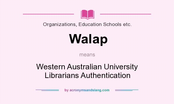 What does Walap mean? It stands for Western Australian University Librarians Authentication