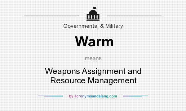 What does Warm mean? It stands for Weapons Assignment and Resource Management