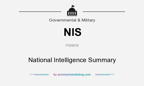What does NIS mean? It stands for National Intelligence Summary