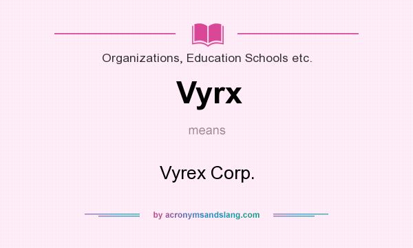 What does Vyrx mean? It stands for Vyrex Corp.