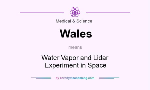 What does Wales mean? It stands for Water Vapor and Lidar Experiment in Space