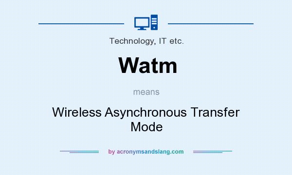 What does Watm mean? It stands for Wireless Asynchronous Transfer Mode