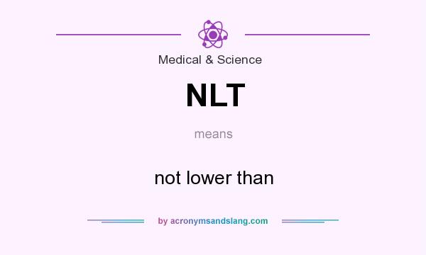 What does NLT mean? It stands for not lower than