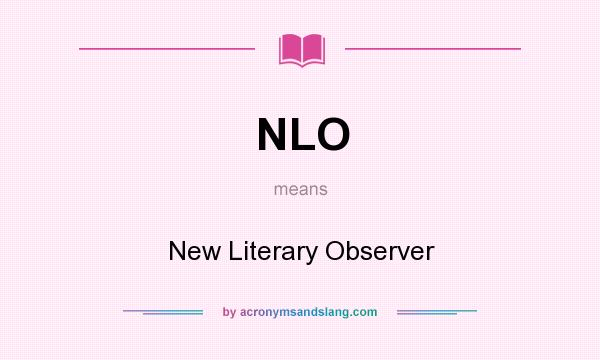 What does NLO mean? It stands for New Literary Observer