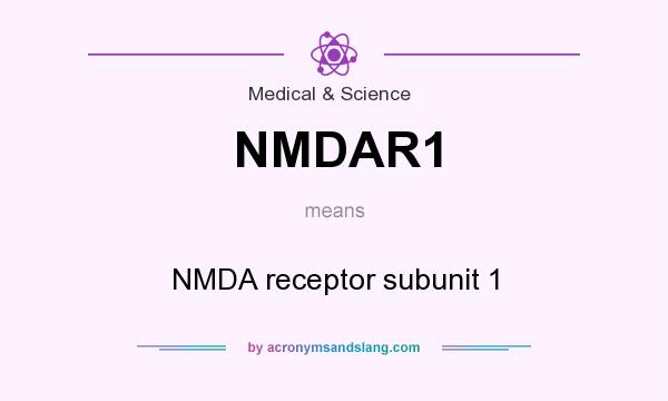 What does NMDAR1 mean? It stands for NMDA receptor subunit 1