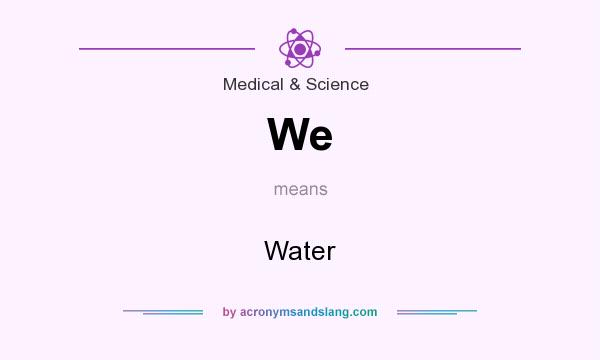 What does We mean? It stands for Water