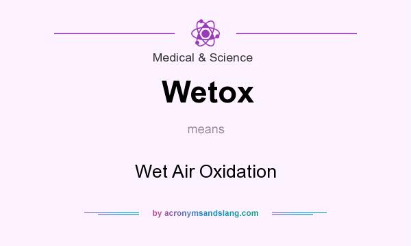 What does Wetox mean? It stands for Wet Air Oxidation