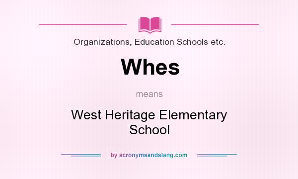 What does Whes mean? It stands for West Heritage Elementary School