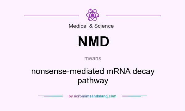 What does NMD mean? It stands for nonsense-mediated mRNA decay pathway