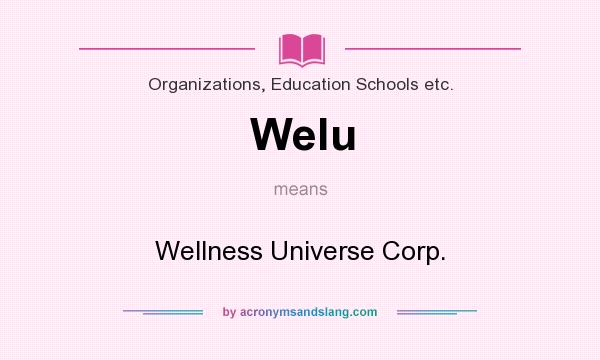 What does Welu mean? It stands for Wellness Universe Corp.