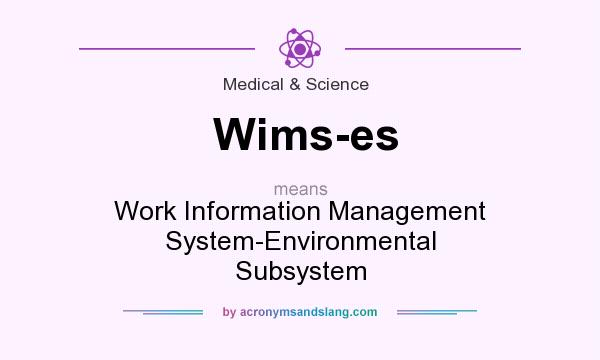 What does Wims-es mean? It stands for Work Information Management System-Environmental Subsystem