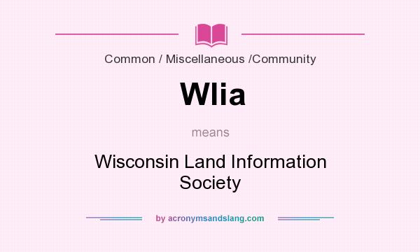 What does Wlia mean? It stands for Wisconsin Land Information Society