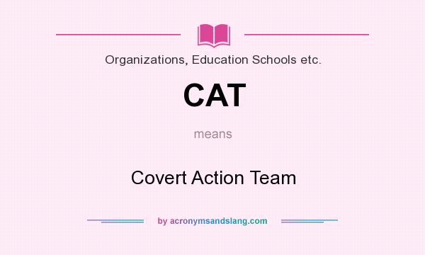 What does CAT mean? It stands for Covert Action Team