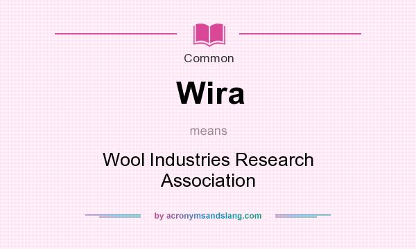 What does Wira mean? It stands for Wool Industries Research Association