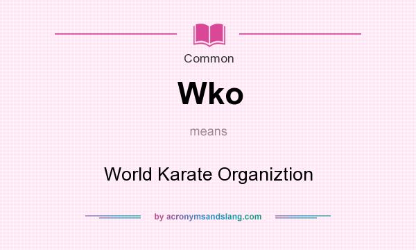What does Wko mean? It stands for World Karate Organiztion