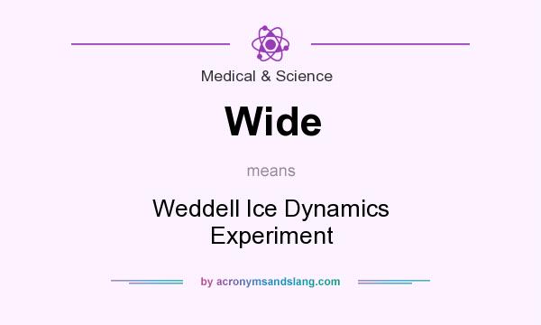 What does Wide mean? It stands for Weddell Ice Dynamics Experiment