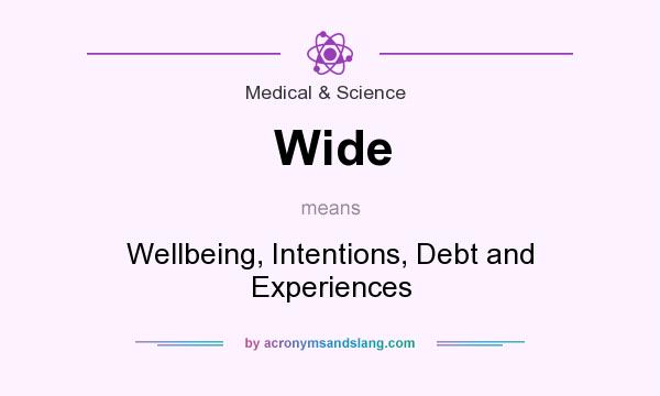 What does Wide mean? It stands for Wellbeing, Intentions, Debt and Experiences