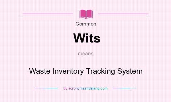 What does Wits mean? It stands for Waste Inventory Tracking System