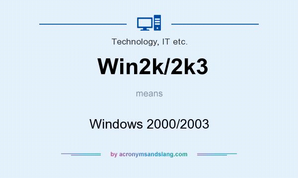What does Win2k/2k3 mean? It stands for Windows 2000/2003