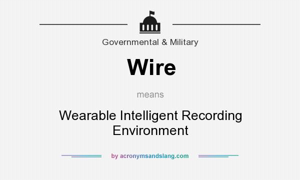What does Wire mean? It stands for Wearable Intelligent Recording Environment