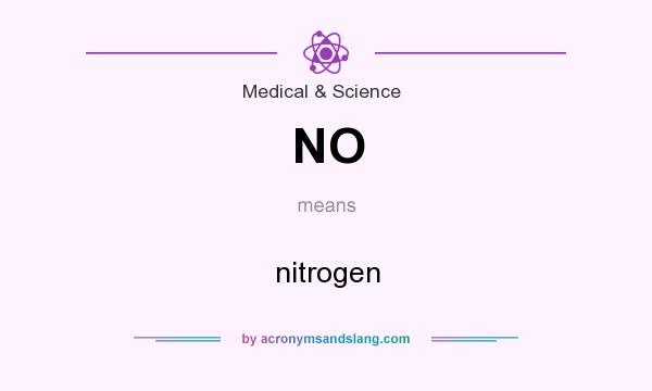 What does NO mean? It stands for nitrogen