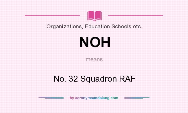 What does NOH mean? It stands for No. 32 Squadron RAF