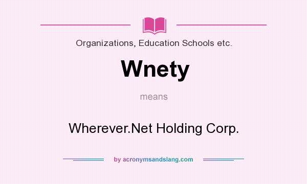 What does Wnety mean? It stands for Wherever.Net Holding Corp.