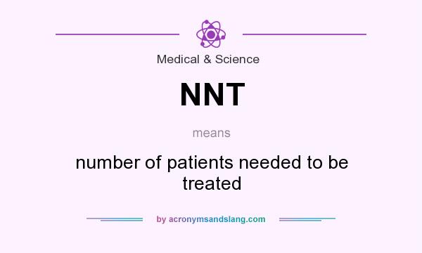 What does NNT mean? It stands for number of patients needed to be treated