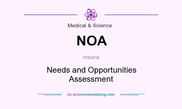 What does NOA mean? It stands for Needs and Opportunities Assessment