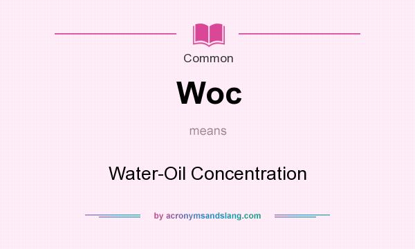 What does Woc mean? It stands for Water-Oil Concentration