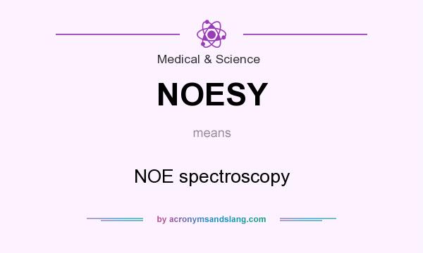 What does NOESY mean? It stands for NOE spectroscopy